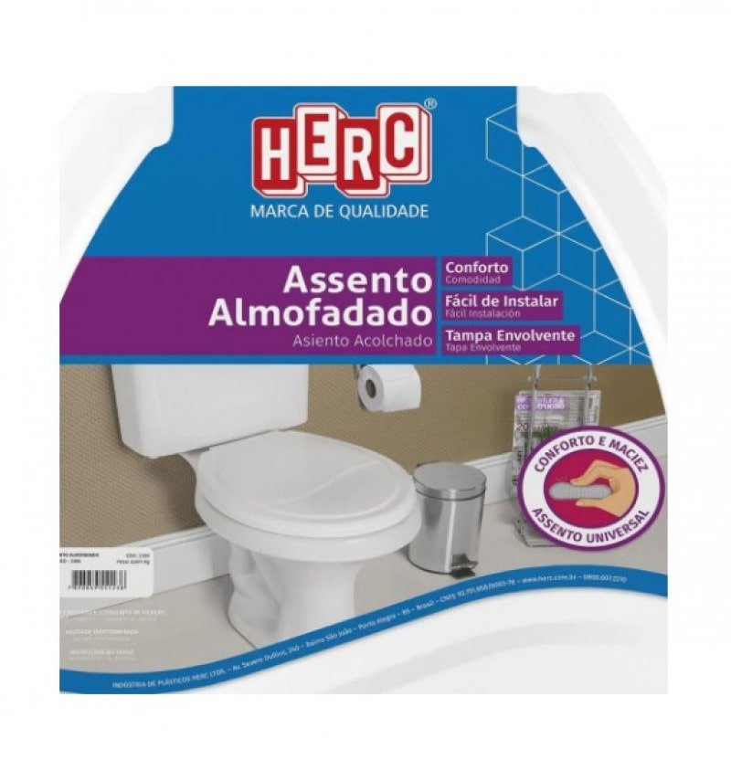  Assento Sanitário Almofadado Prime Cinza Cl 2386 - Herc