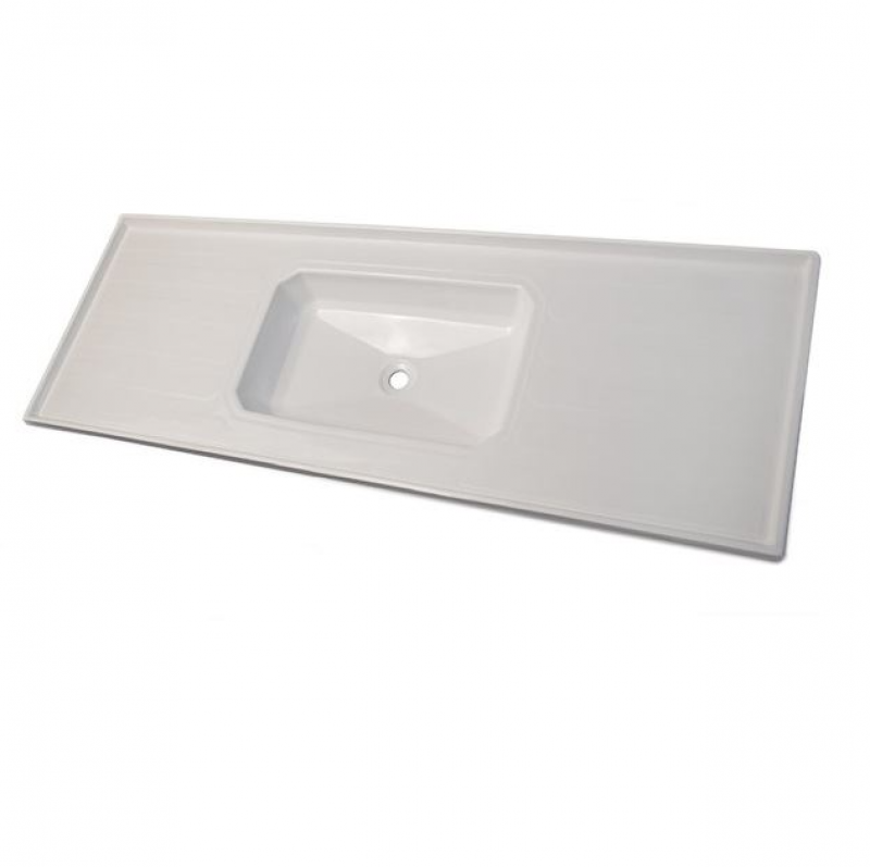 Pia Granito Sintético Branco 140x50cm - Bella Pia