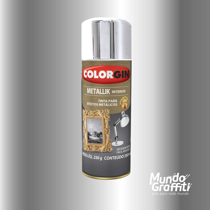  Tinta Spray Metallik Cromado 350ml 51 - Colorgin
