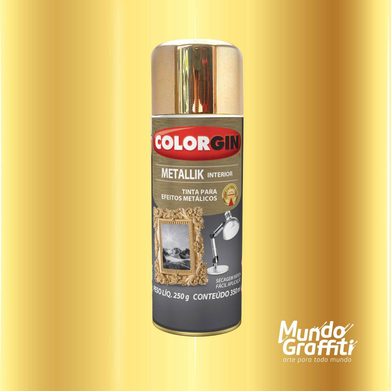  Tinta Spray Metallik Dourado 350ml 57 - Colorgin