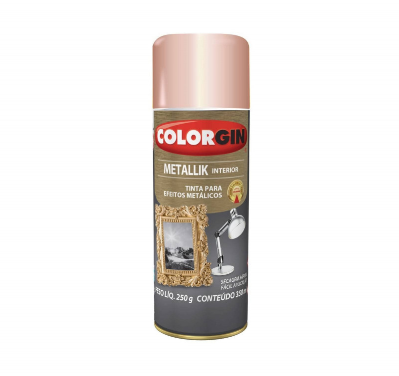 Tinta Spray Metallik 056 Rose Gold 350ml - Colorgin