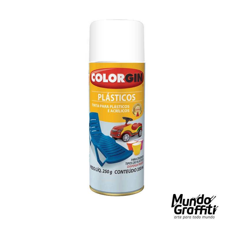 Tinta Spray para Plástico Cor Branco Fosco 350ml 1520 - Colorgin