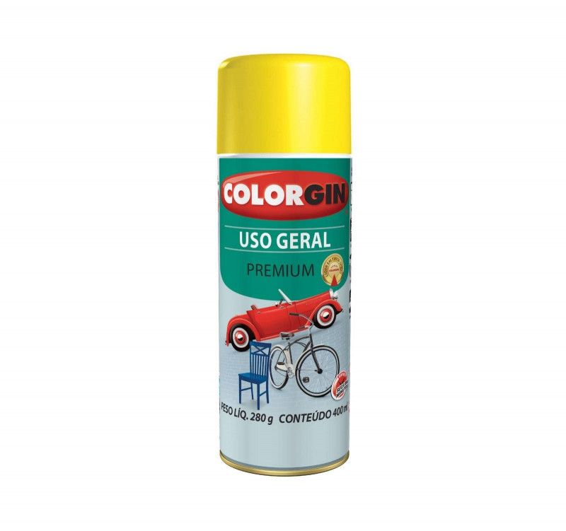 Tinta Spray Uso Geral Amarelo 400ml 55081 - Colorgin