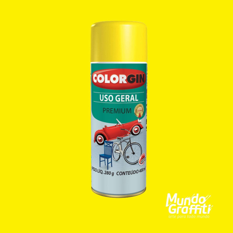 Tinta Spray Uso Geral Amarelo 400ml 55081 - Colorgin