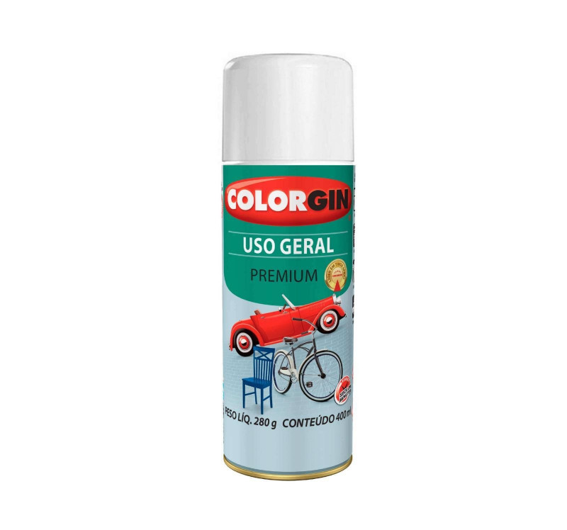 Tinta Spray Uso Geral Branco Acabamento 400ml 55011 - Colorgin