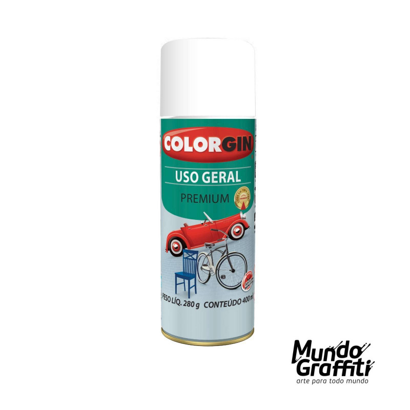 Tinta Spray Uso Geral Branco Intenso Fosco 400ml 54011 - Colorgin