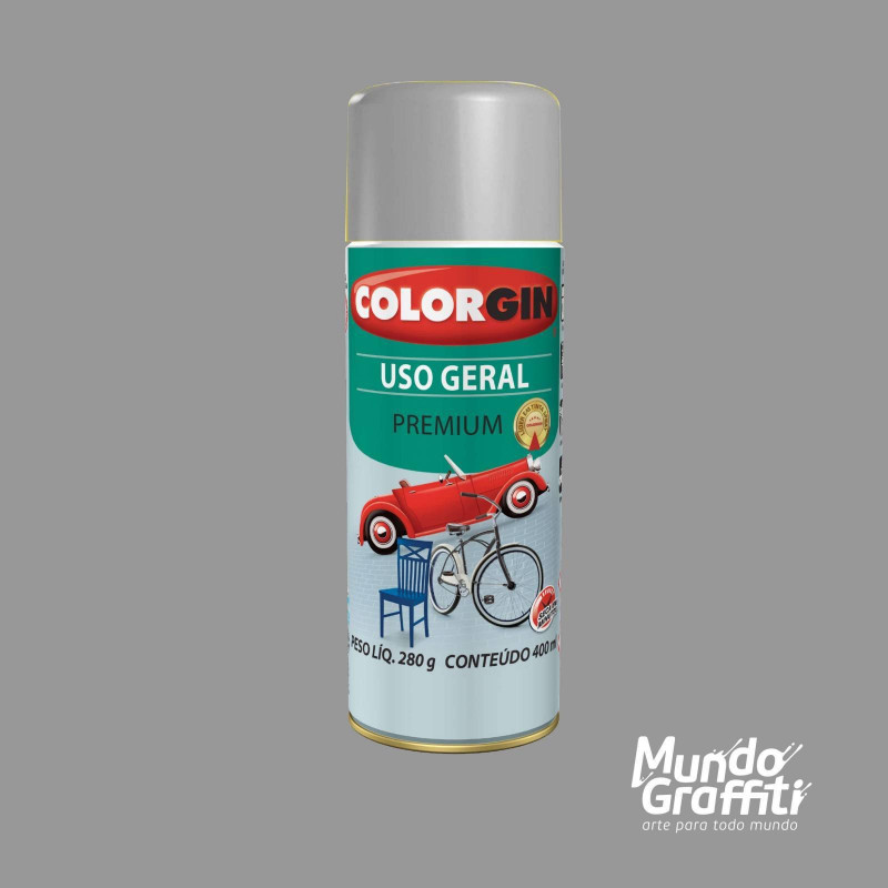 Tinta Spray Uso Geral Cinza Placa 400ml 55041 - Colorgin