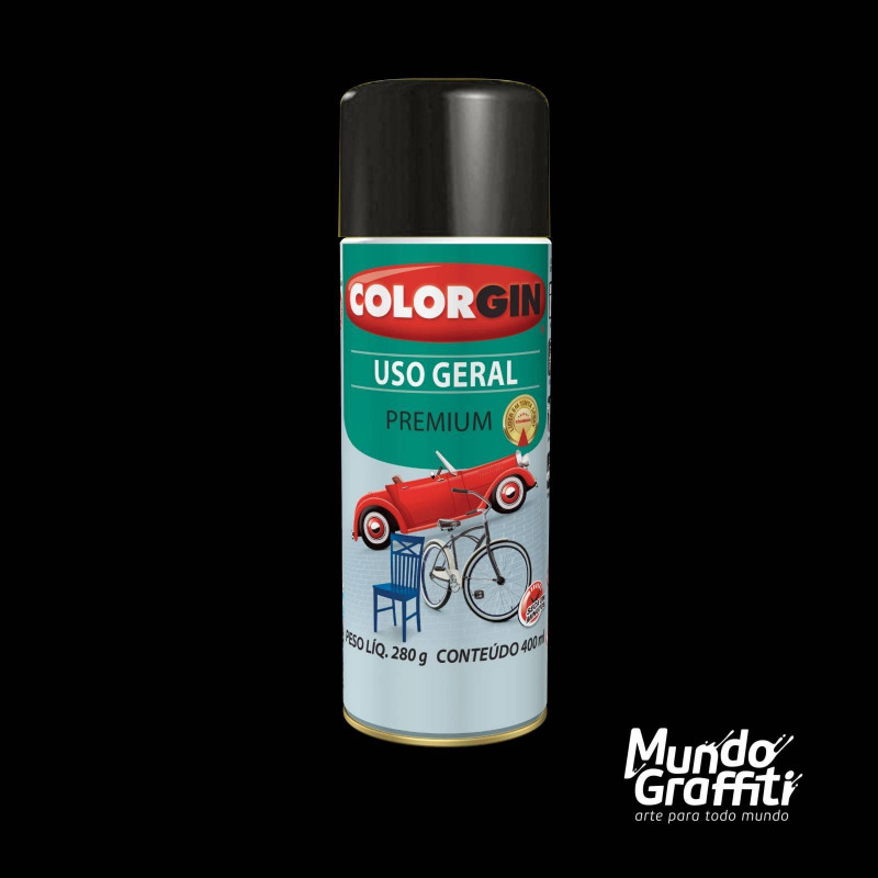 Tinta Spray Uso Geral Preto Fosco 400ml 54001 - Colorgin