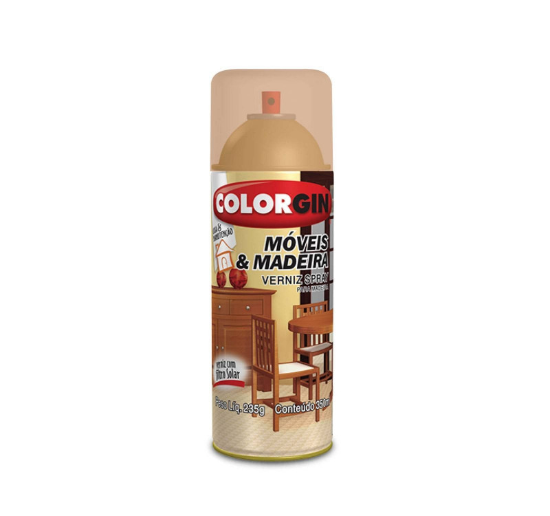  Spray Verniz Moveis E Madeira Imbuia Brilhante 350ml - Colorgin