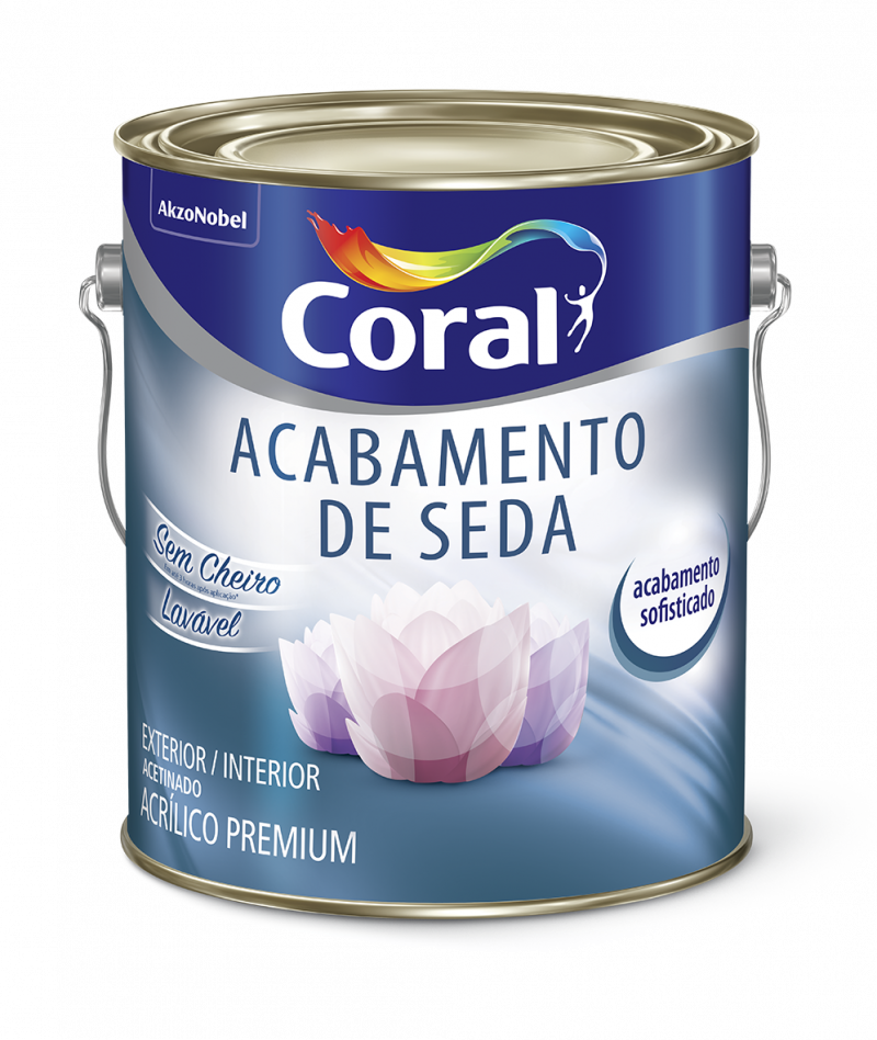 Tinta Acrílica Acabamento de Seda Cor Branco Gelo 3,6L - Coral 