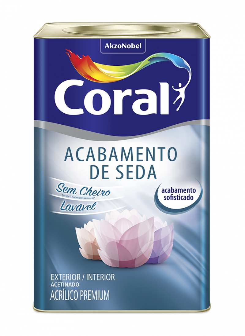 Tinta Acrílica Acabamento de Seda Cor Branco Gelo 18L - Coral