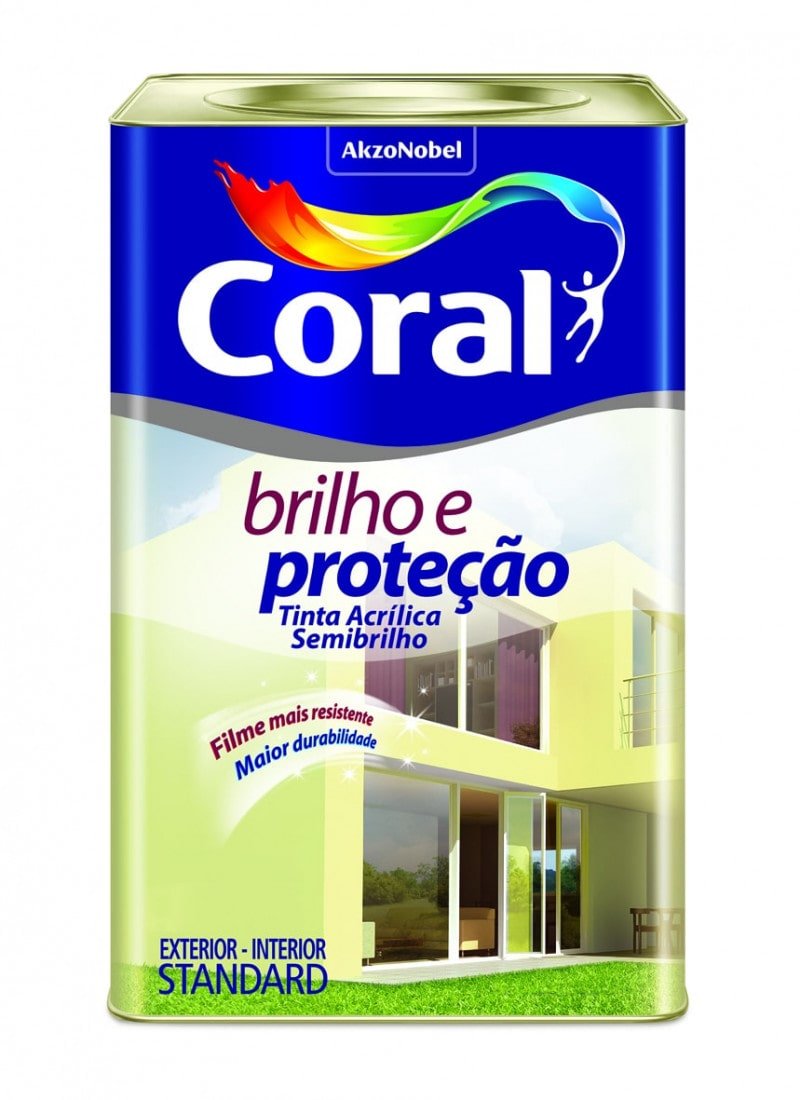 Tinta Acrílica Semi Brilhante Brilho e Proteção Branco 18L - Coral