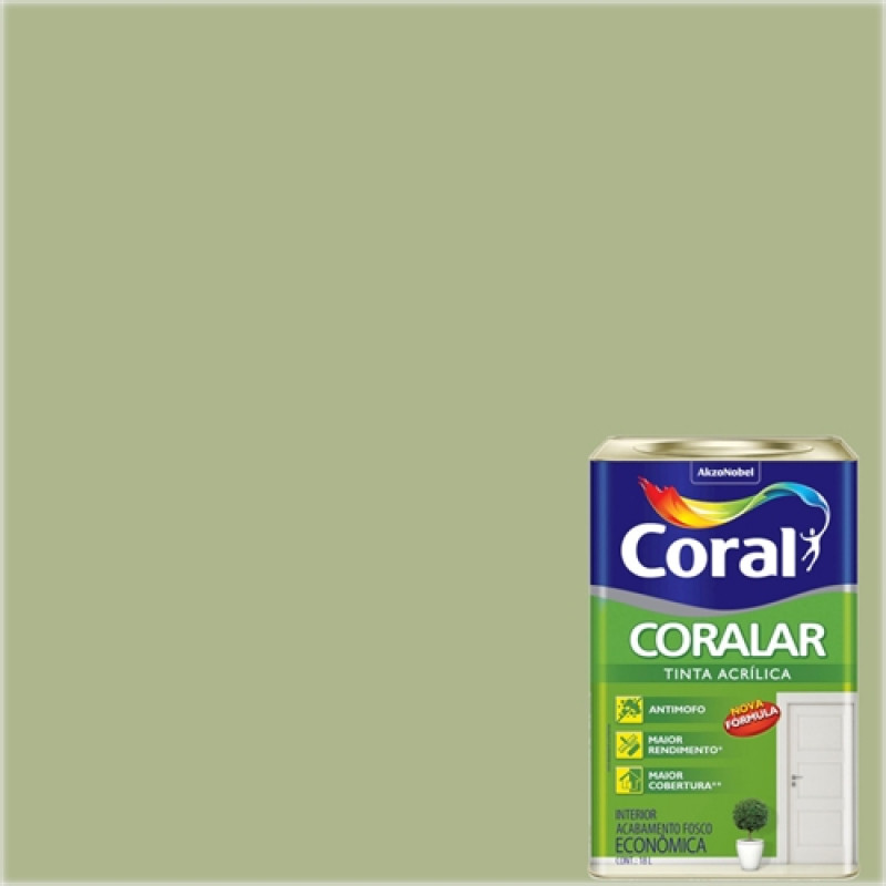 Tinta Coralar Econômica Acrílica Fosco Verde Kiwi 18L - Coral