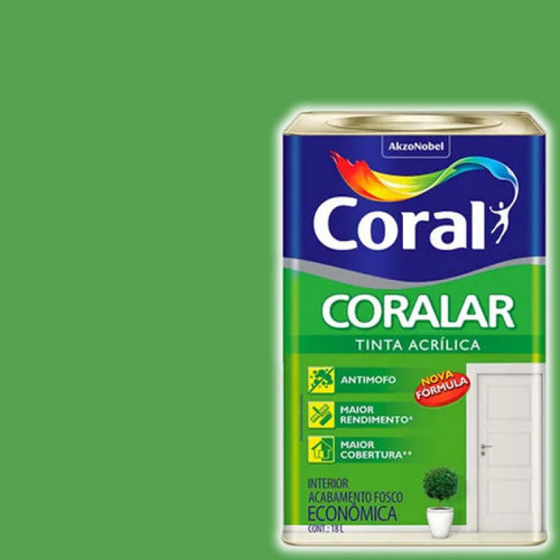 Tinta Coralar Econômica Acrílica Fosca Verde Timbalada 18L - Coral