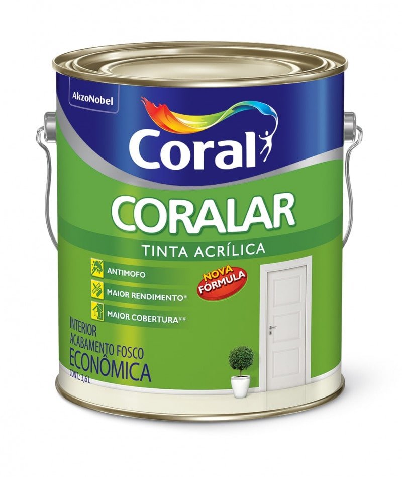 Tinta  Coralar Econômica Acrílica Fosco Verde Piscina 3,6L - Coral