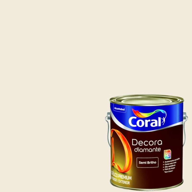 Tinta Acrílica Decora Semibrilho Diamante Cor Branco Gelo 3,6L - Coral