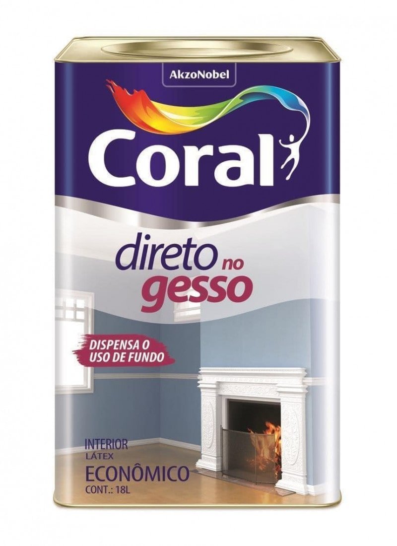 Tinta Acrílica Direto no Gesso Cor Branco Neve 18L - Coral 