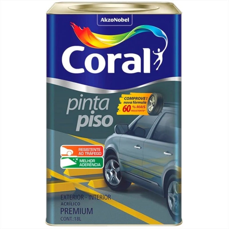 Tinta Acrílica Pinta Piso Cor Vermelho 18L - Coral