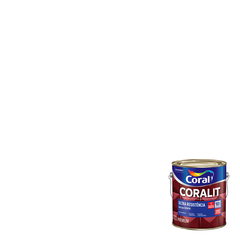 Esmalte Sintético Coralit Ultra Resistência Fosco Cor Branco 0,9l - Coral