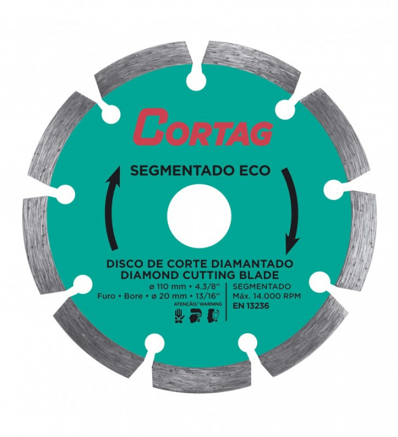 Disco Diamantado Segmentado Eco 110mm - Cortag 