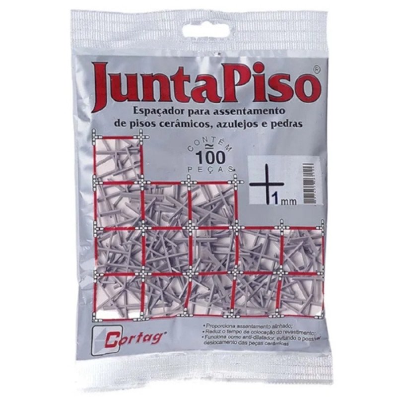 Espaçador Juntapiso 1mm com 100 unidades - Cortag