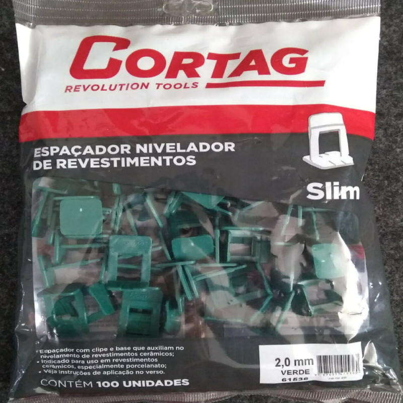  Espaçador Nivelamento Slim 2,0mm C/100 - Cortag