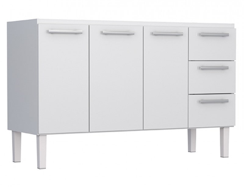 Gabinete para Pia em Aço Vênus Flat Branco 1,40m - Cozimax  