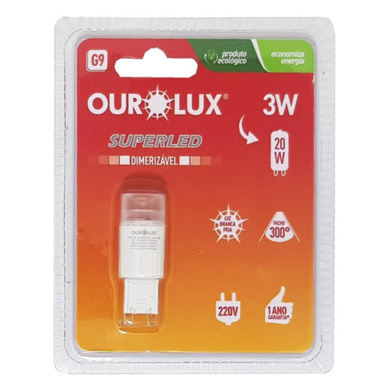 Lâmpada Led G9 3w 6500k 20162 - Ourolux