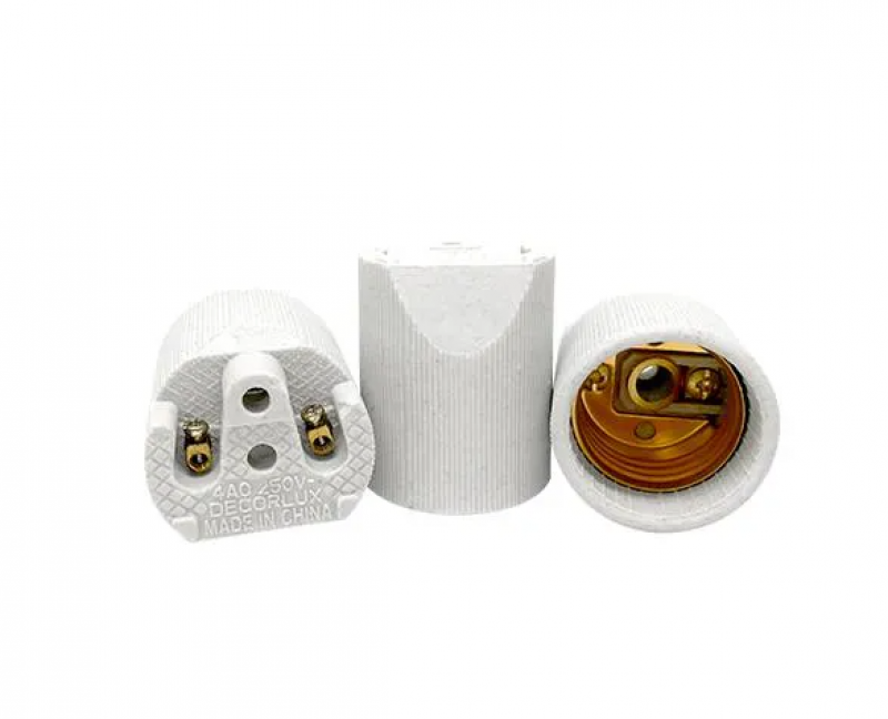 Bocal/Soquete E27 Liso Spot Porcelana Branco 4A 0-250v MT2303 - Decorlux