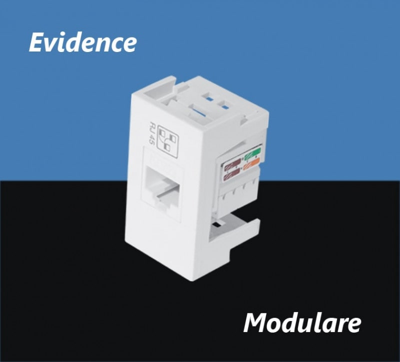 Módulo Tomada para Rede de Informática RJ 45 CAT 5E - 8 Vias - Fame