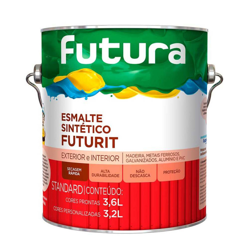 Futurit Esmalte Sintético Brilhante Cor Amarelo Segurança 3,6L - Futura