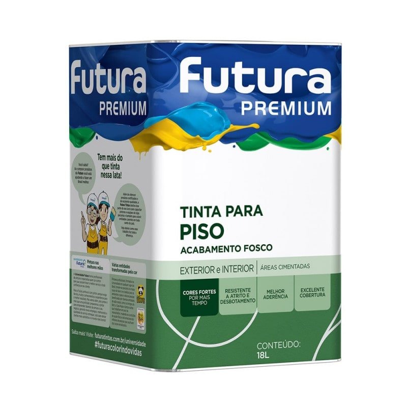 Tinta Acrílica Fosco Vermelho Segurança Piso 18L - Futura