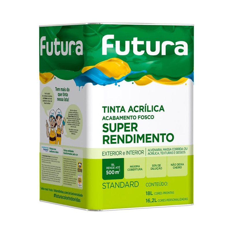 Tinta Acrílica Fosca Standard Cor Inox 18L-Futura