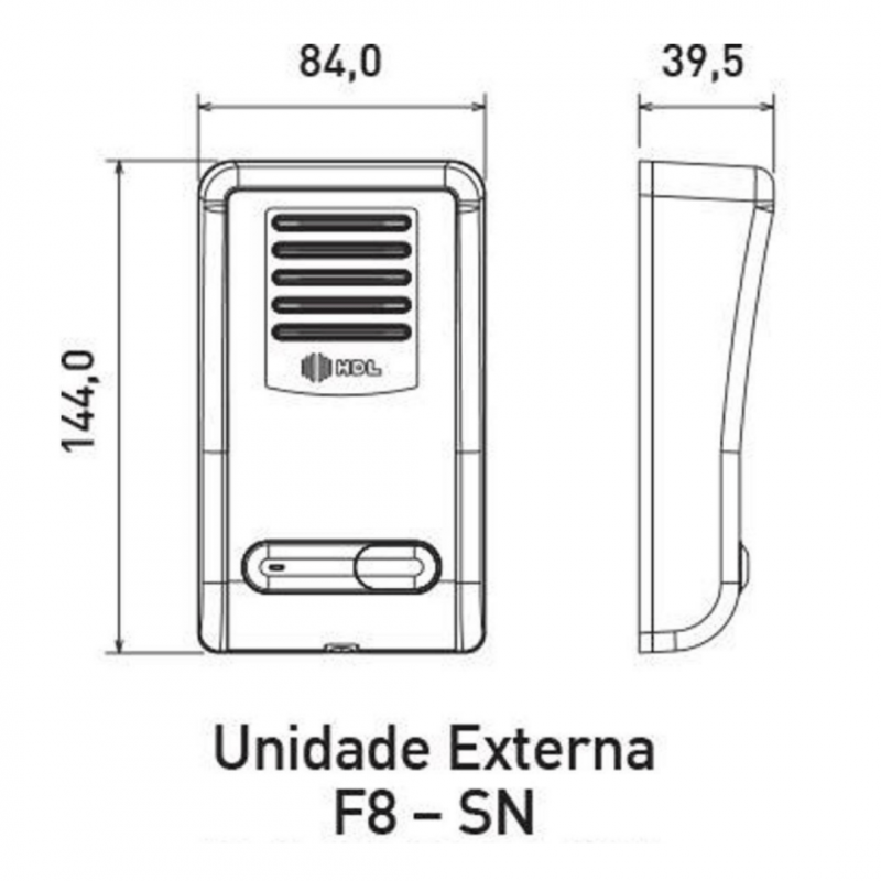 Porteiro Eletrônico Interfone Residencial F8 -S - HDL 
