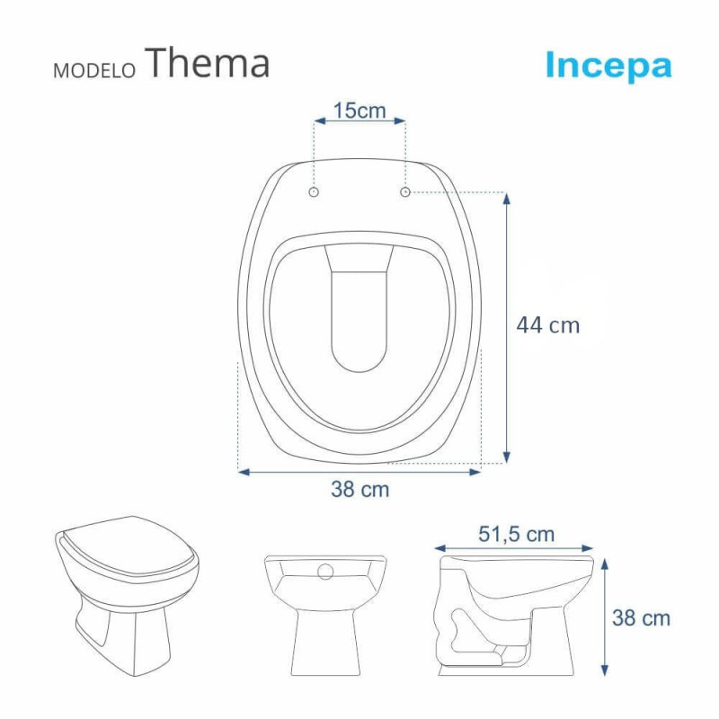 Assento Sanitário Thema Plus Preto - Incepa