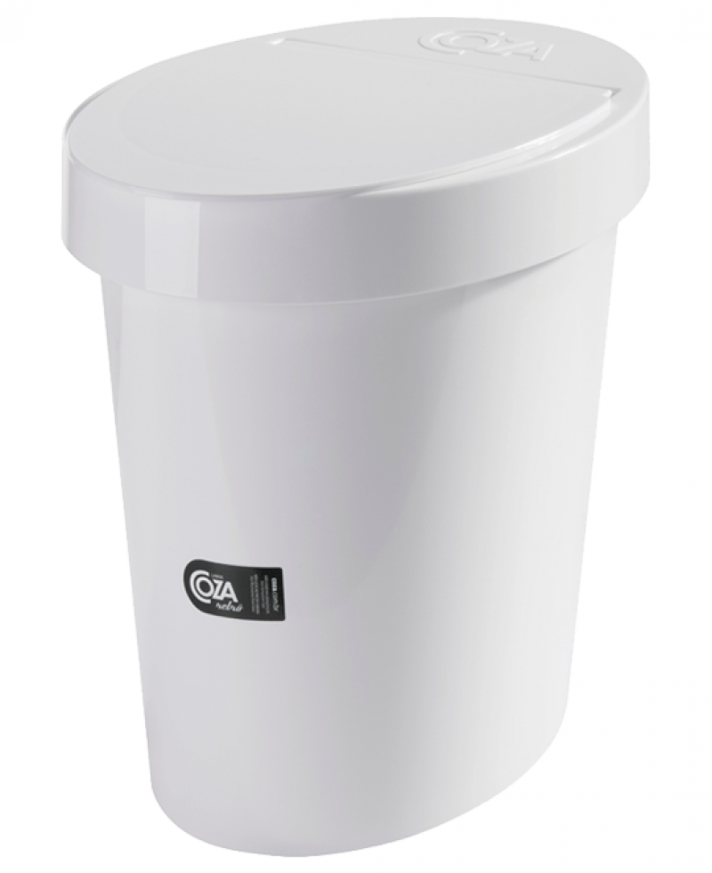 Lixeira Oval Glass 5L Branco - Coza 