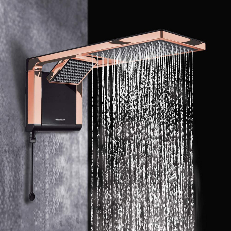 Chuveiro Acqua Duo Ultra Black/Rose Gold 220v 6800w - Lorezentti 