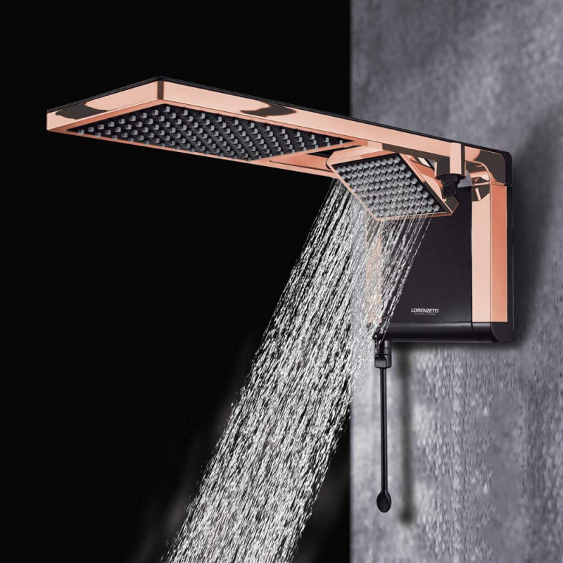 Chuveiro Acqua Duo Ultra Black/Rose Gold 220v 6800w - Lorezentti 