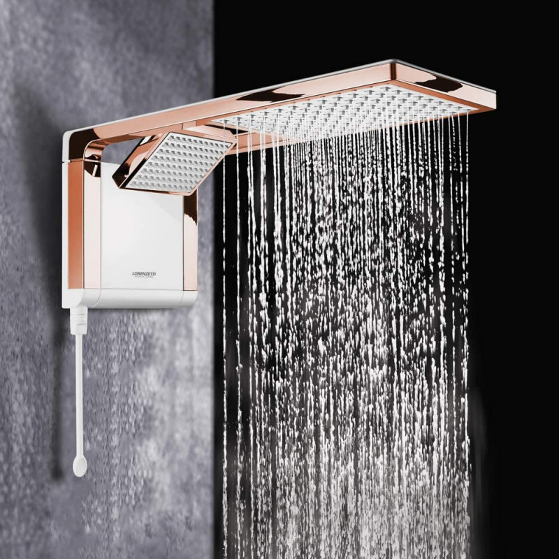 Chuveiro Acqua Duo Ultra Branco/Rose Gold 220v 6800w - Lorezentti