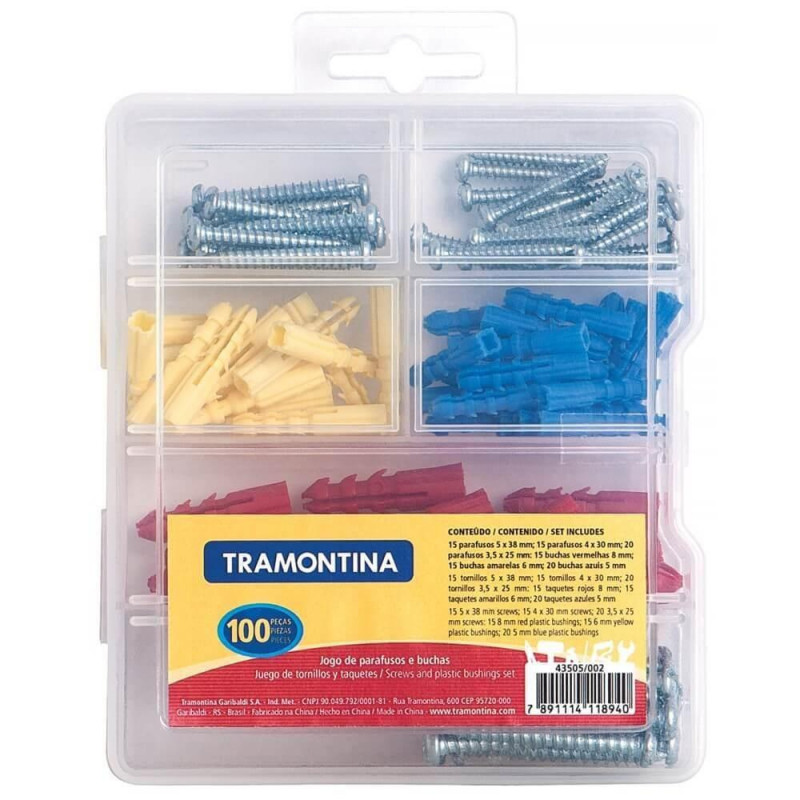 Maleta Parafusos e Buchas 100 Peças 43505/002 - Tramontina 