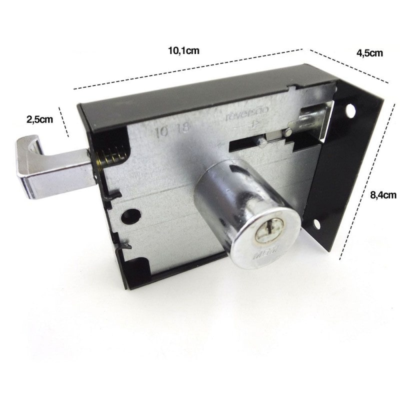 Fechadura Sobrepor Para Portão Serralheiro Preto 342 - MGM