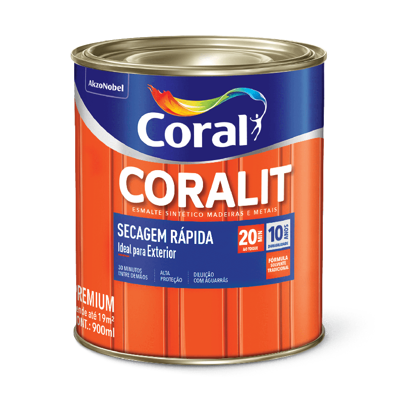 Tinta Esmalte Coralit Secagem Rápida Brilhante Tabaco 900ML - Coral