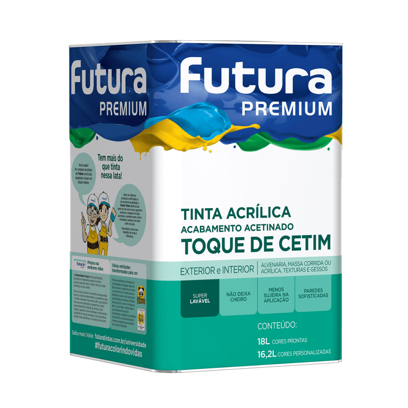 Tinta Acrílica Acetinada Toque de Cetim Branca 18L - Futura