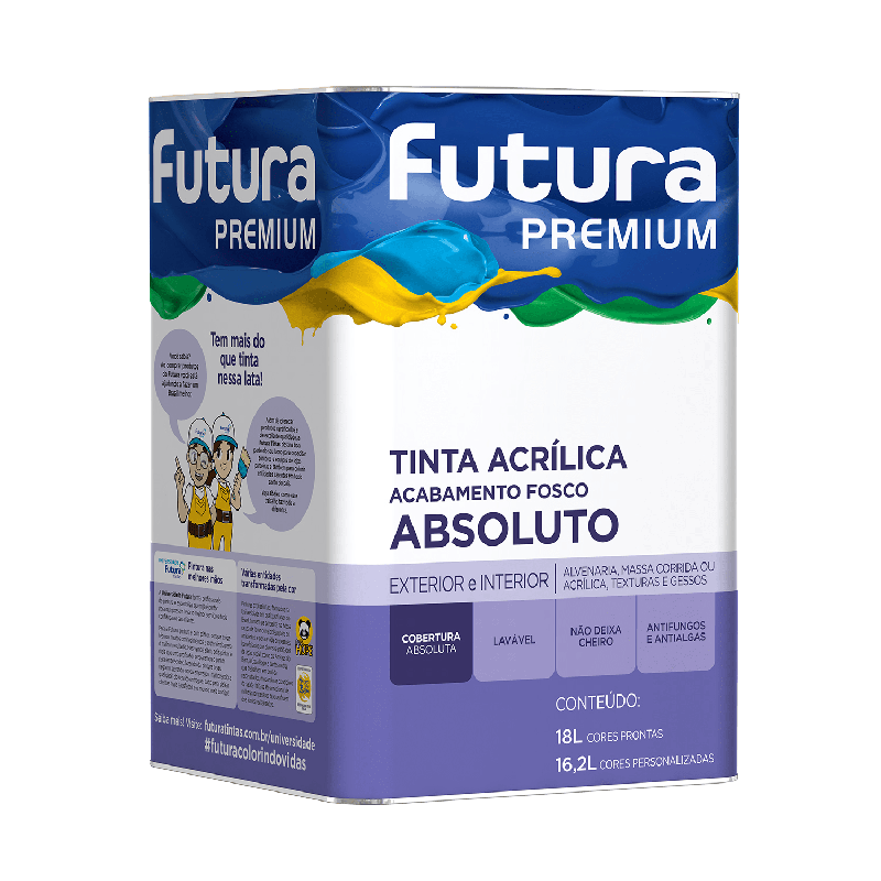 Tinta Acrílica Fosco Absoluto Vermelho Cardinal 18l - Futura 