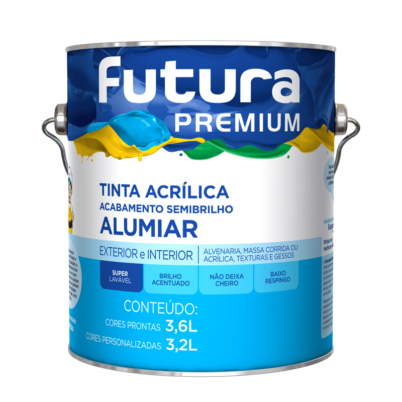 Tinta Acrílica Semi Brilho Cor Pérola 3,6L - Futura