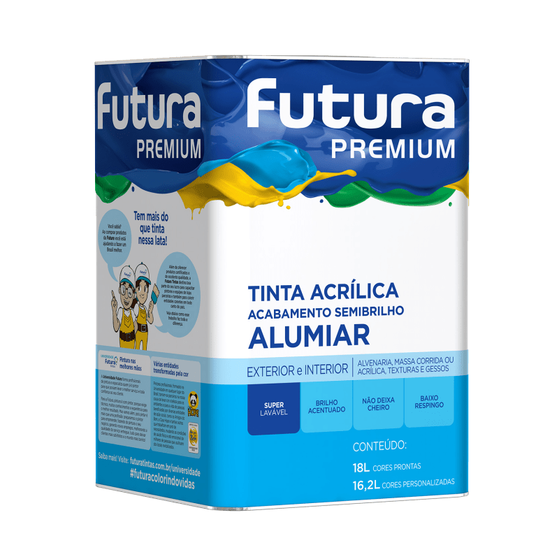 Tinta Acrílica SemiBrilho Premium Cor Branco 18L - Futura