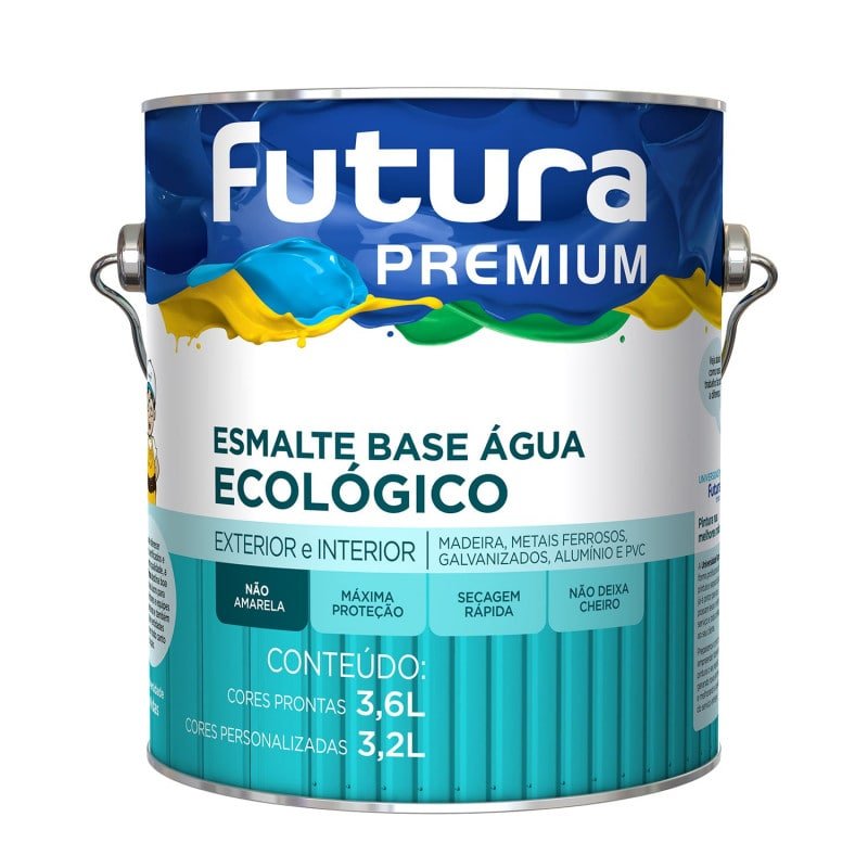 Esmalte Base Água Preto 3,6L - Futura