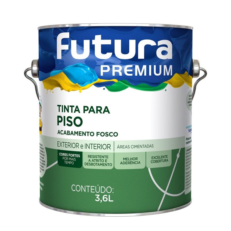 Tinta Acrílica para Piso Cor Vermelho Segurança 3,6L- Futura 