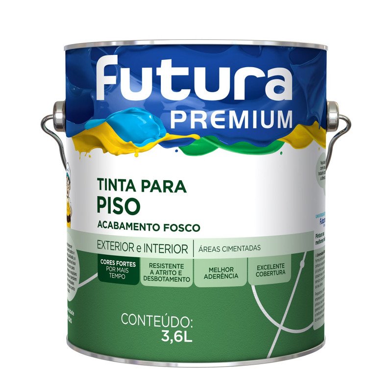 Tinta Acrílica para Piso Cor Cinza 3,6L - Futura