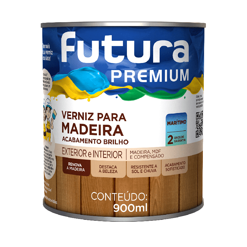  Verniz Protetor de Madeira Brilhante Maritimo  0,9l - Futura